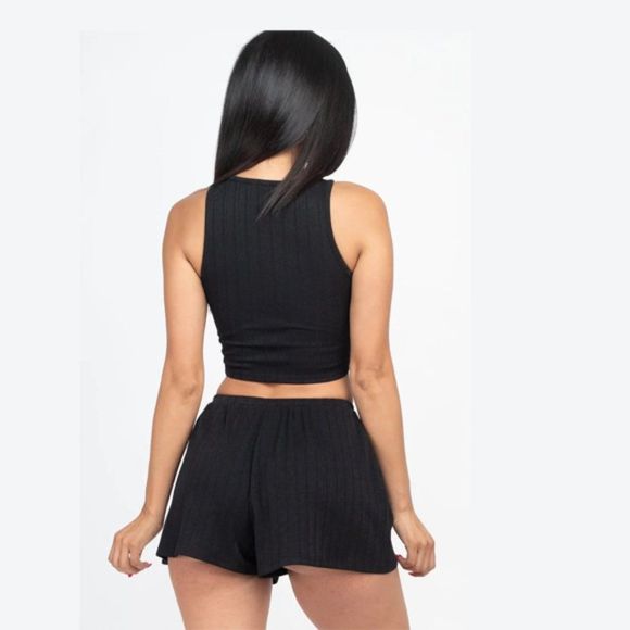 COPY - Cozy Rib-Knit Two Piece Short Set - Short Set - Women's Set - Matching S… - Picture 3 of 6